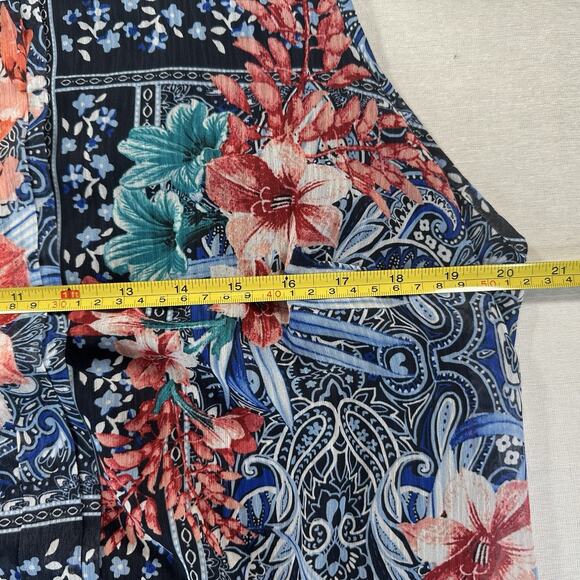 CJ Banks Sleeveless Top Floral Asian Print Camisole Liner Size X‎ - Picture 5 of 9